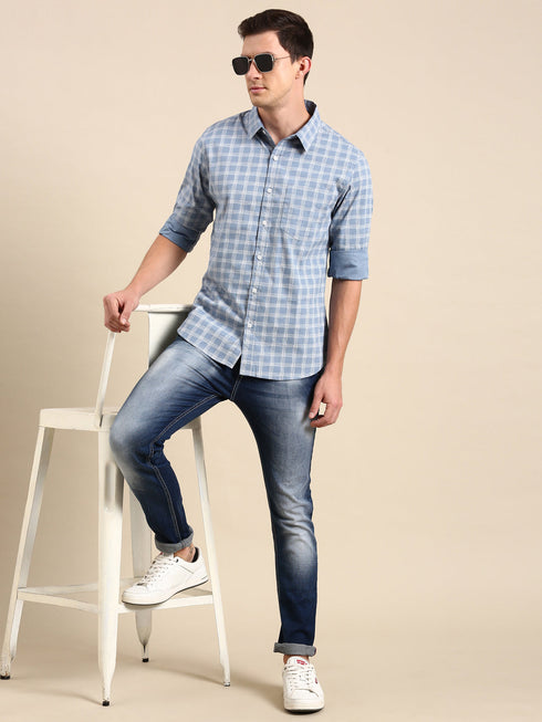 Blue Checks Full Sleeves Shirt